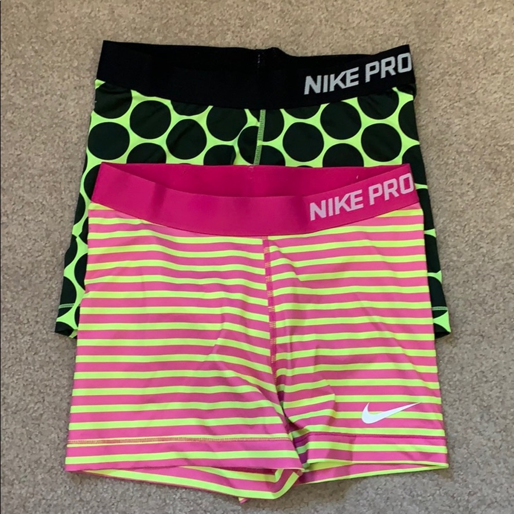 Two pairs of Nike pro spandex